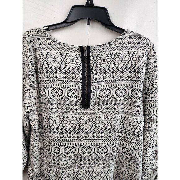 maurices Black White Jacquard Textured Tunic Mini Dress Plus Size 0X - Picture 8 of 8